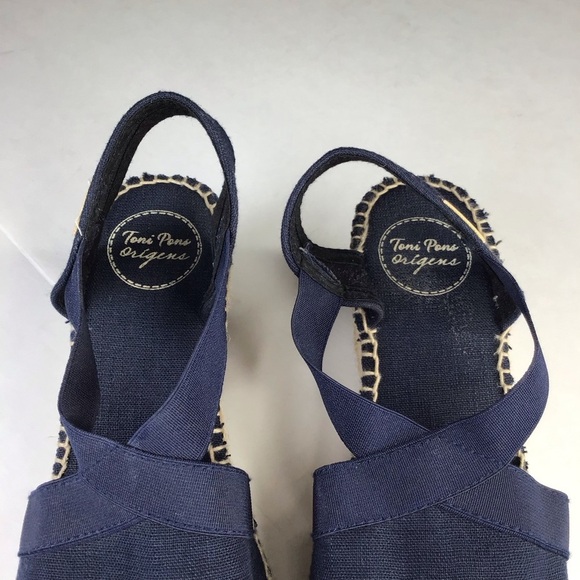 Toni Pons 'Ter' Slingback Espadrille Sandal in Navy Size EU39. - Picture 4 of 8